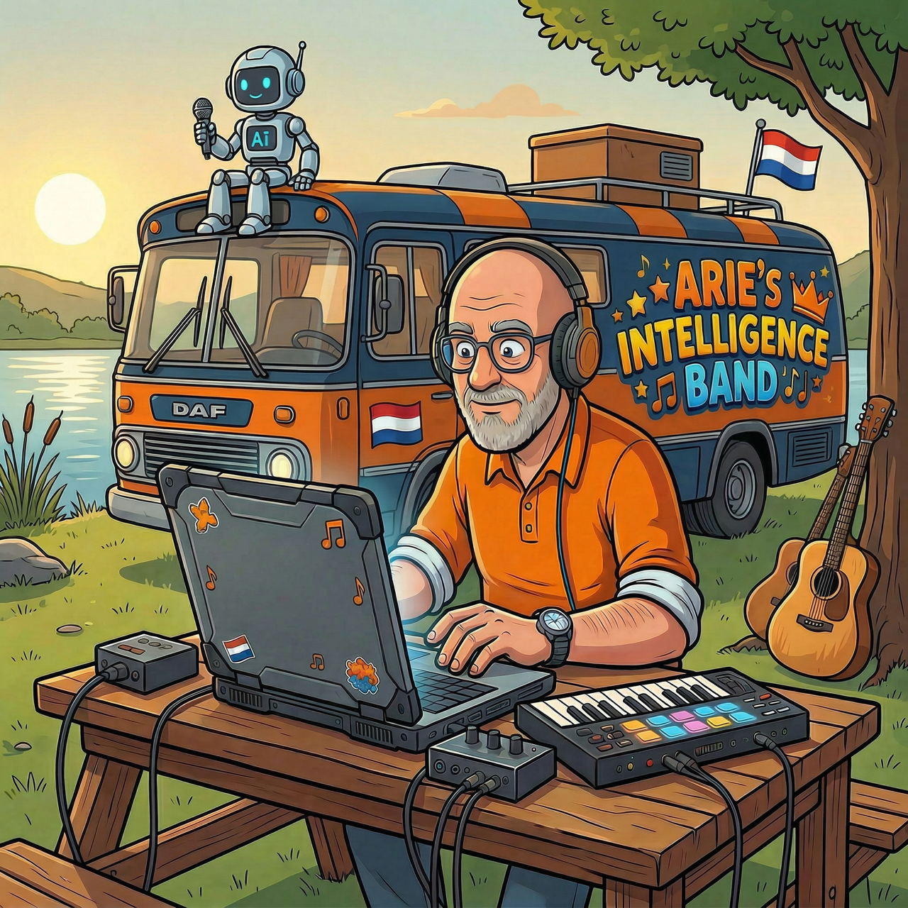 Arie's Camper onderweg — AI Muziek Maestro
